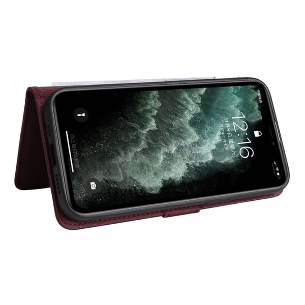 BETOPNICE iPhone 11 Pro Max Plånboksfodral - Detachable Konstläder- Vinröd