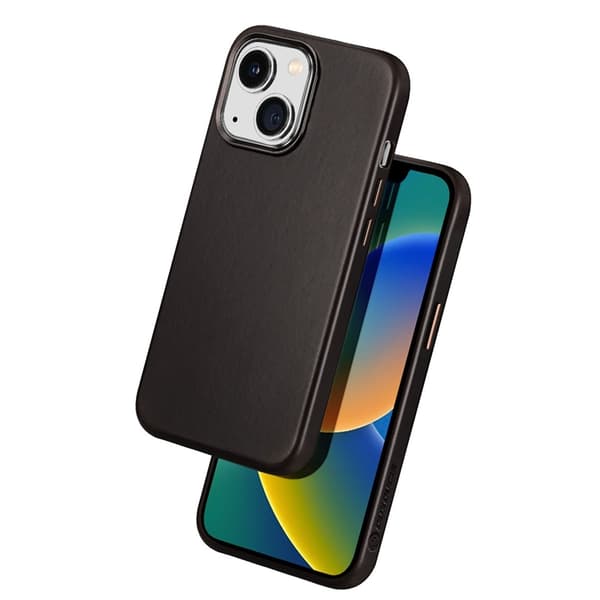 Dux Ducis iPhone 14 Plus -kotelo MagSafe Naples Nahka - Tummanruskea Brun