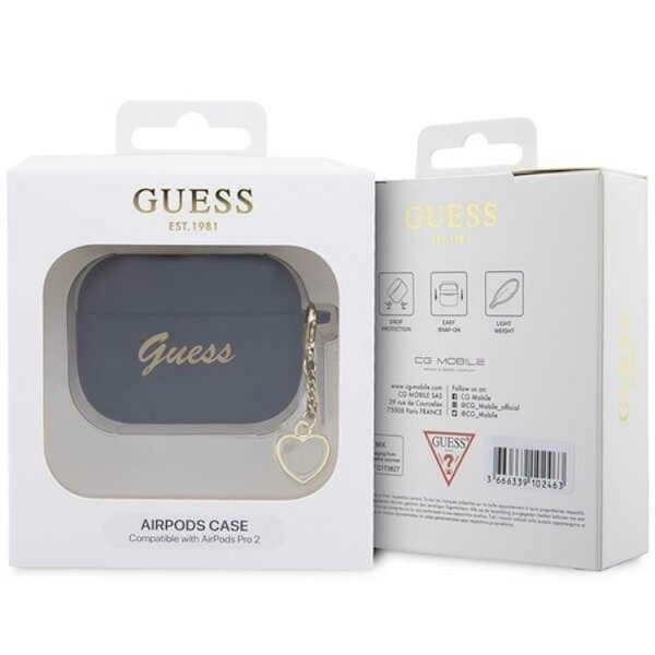 Guess Airpods Pro 2 Skal Charm Heart Collection - Svart Svart