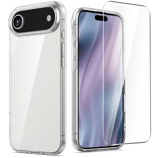 Mobilskal till iPhone Air TPU med Härdat Glas - Clear Transparent