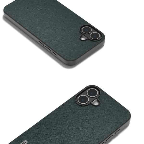 ABEEL Mobilskal till iPhone 16 Plus Äkta Läder PC+TPU Grön