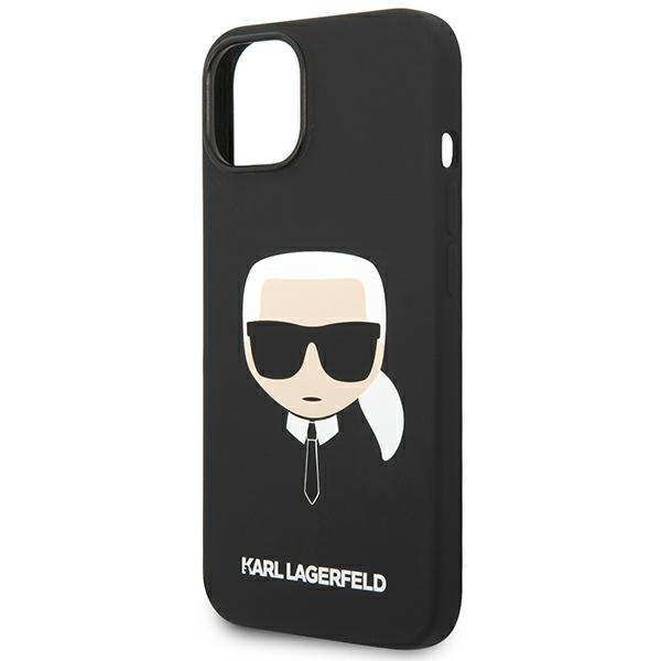 Karl Lagerfeld iPhone 14 Plus -kuori Musta Silikoni Karl`s Head -