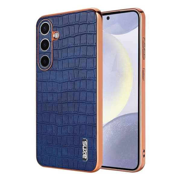AZNS Mobilskal för Samsung Galaxy S26 Plus PU + TPU Krokodiltextur - Blå