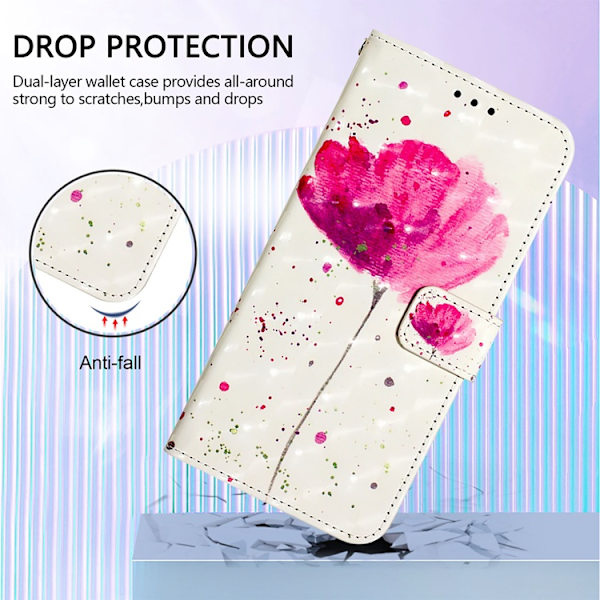 iPhone 17 Pro Max Plånboksfodral Printing Pattern Med Strap Rosa
