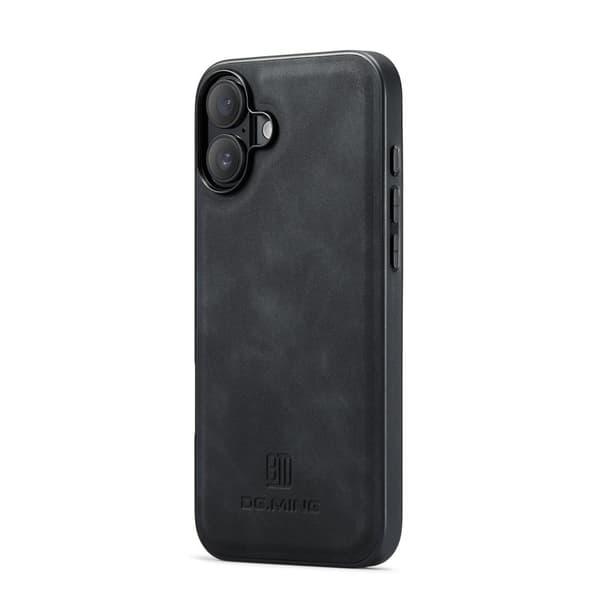 DG.MING Mobilskal till iPhone 17 PU Läder PC + TPU Hybrid - Svart