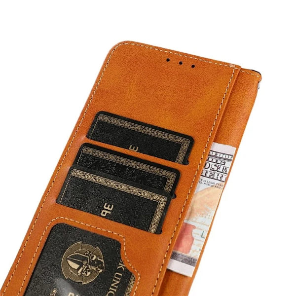 KHAZNEH iPhone 17 Pro Max Plånboksfodral Läder Stativ Svart