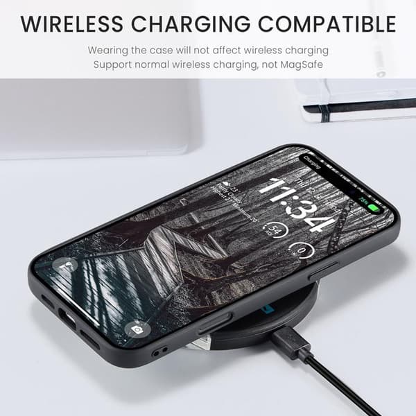 JEEHOOD iPhone 17 Pro Max Mobilskal KonstLäder Plast Skydd - Svart Svart