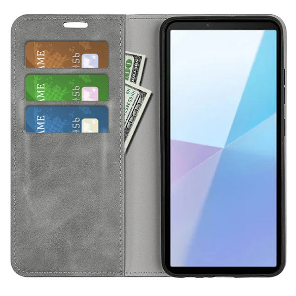 Sony Xperia 10 VII Plånboksfodral Skin Touch - Grå Grå