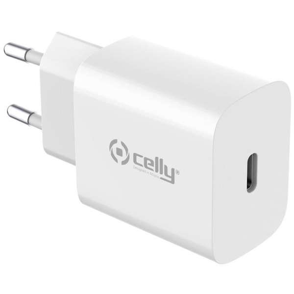 Celly Väggladdare USB-C 25W - Vit