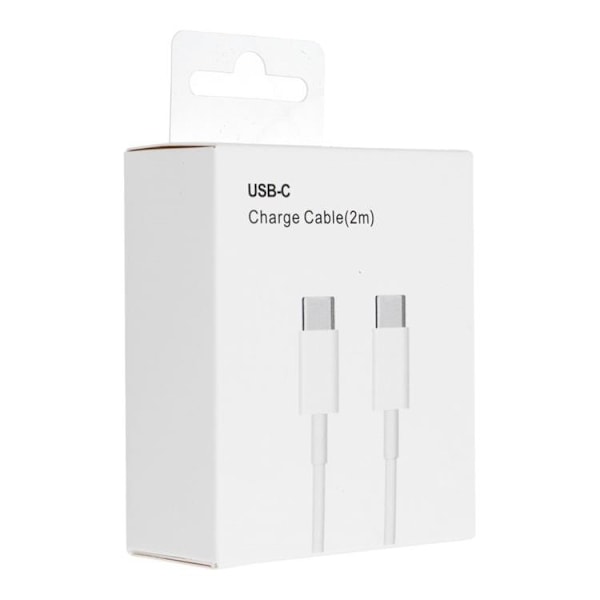 USB-C till USB-C kabel 2m 60W HD-Box - Vit Vit