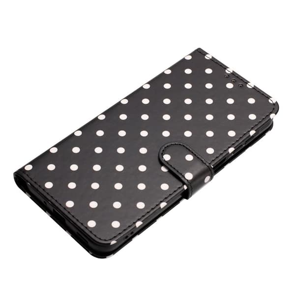 Samsung Galaxy S26 Pro Plånboksfodral Konstläder Polka Dot - Svart