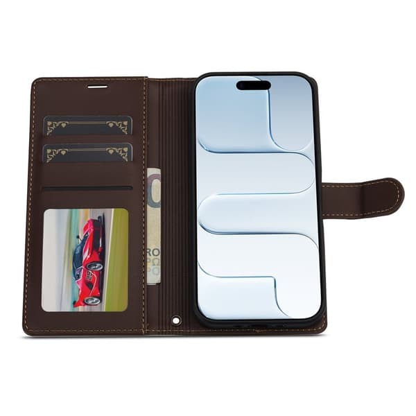 LC.IMEEKE L2 Series iPhone Air Plånboksfodral Konstläder - Brun