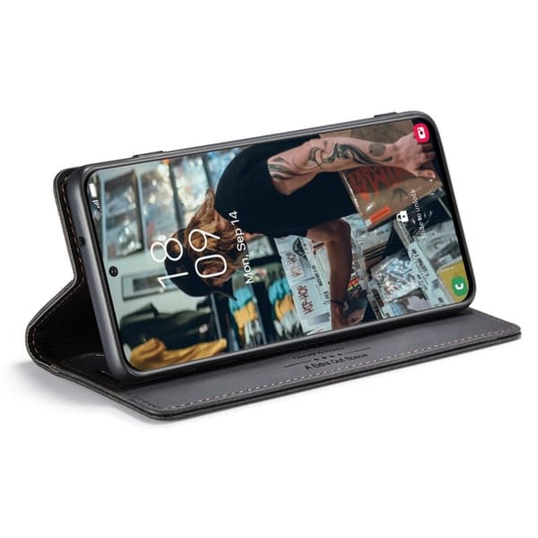 AUTSPACE A01 Plånboksfodral för Samsung Galaxy S22 5G Konstläder - Svart