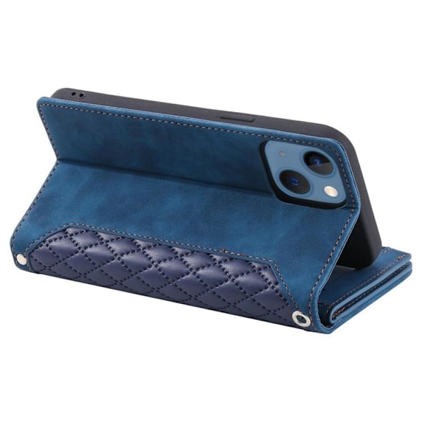 iPhone 14 Plus Plånboksfodral Rhombus - Blå Blå