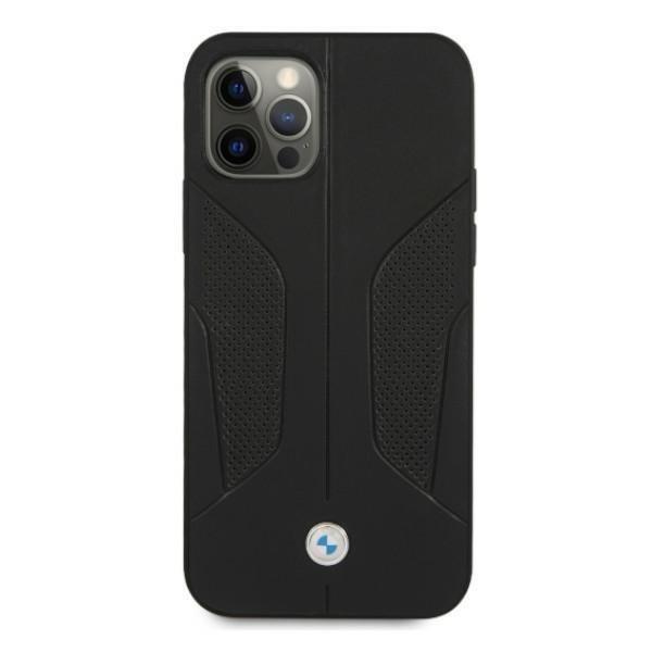 BMW læder perforeret sideretui iPhone 12 Pro Max - Sort Black