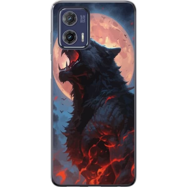 Telefontaske til Motorola Moto G73 med Howling Wolf