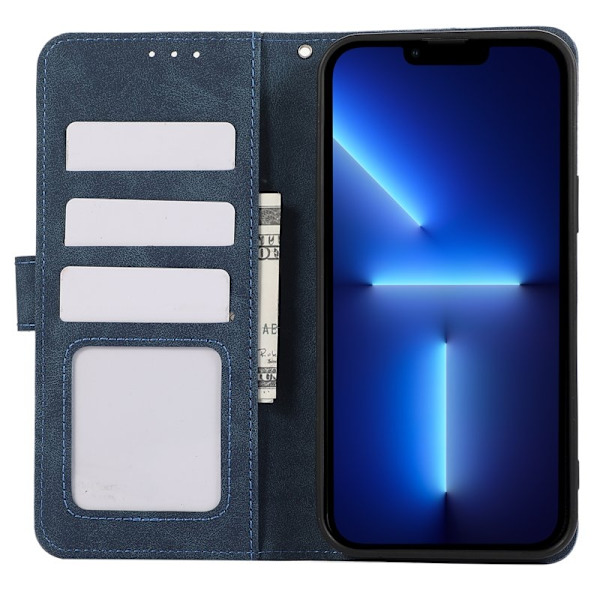 ABEEL iPhone 13 Pro Max Plånboksfodral med RFID-Skydd Konstläder - Blå