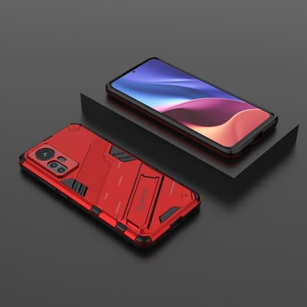 Kickstand Anti-Fall Skal Xiaomi 12 Pro - Punainen Röd