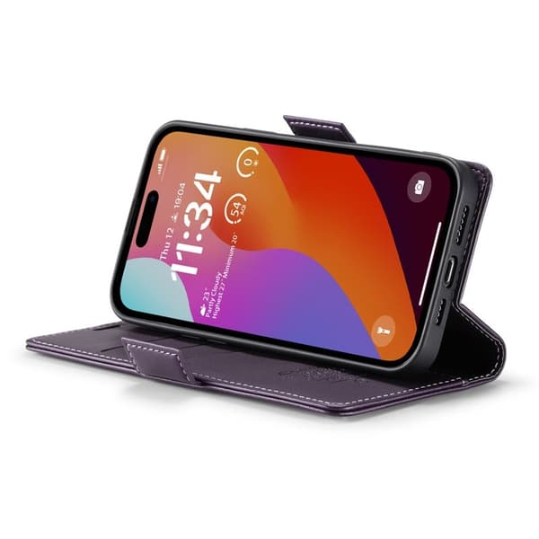 CASEME Plånboksfodral Konstläder för iPhone 16 Pro Max - Lila