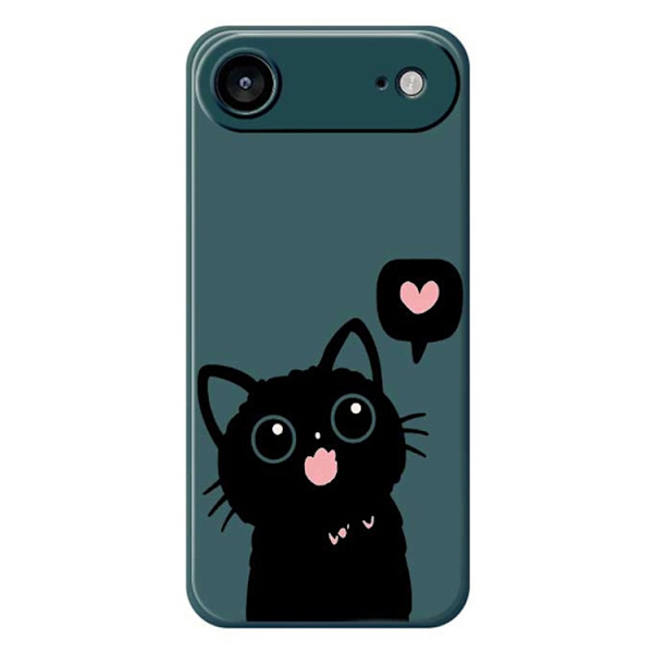 Mobilskal till iPhone Air Love Black Cat Pattern - Grön Grön