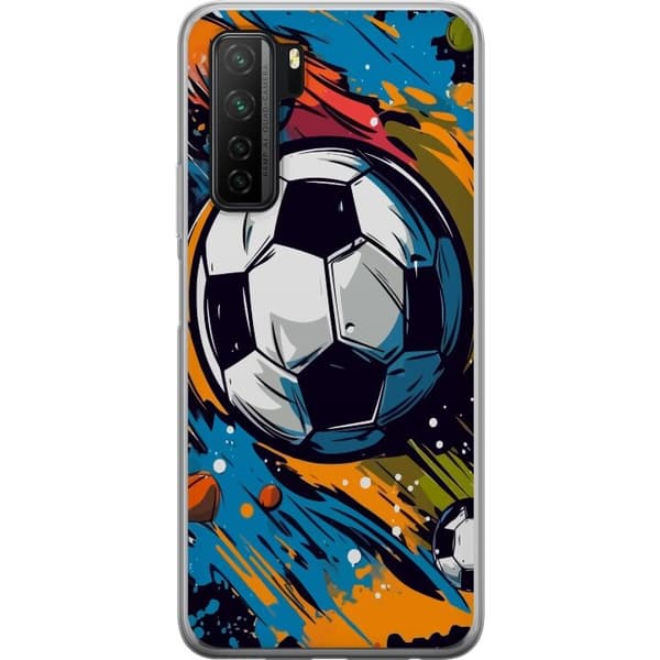 Telefontaske til Huawei P40 lite 5G med fodbolde
