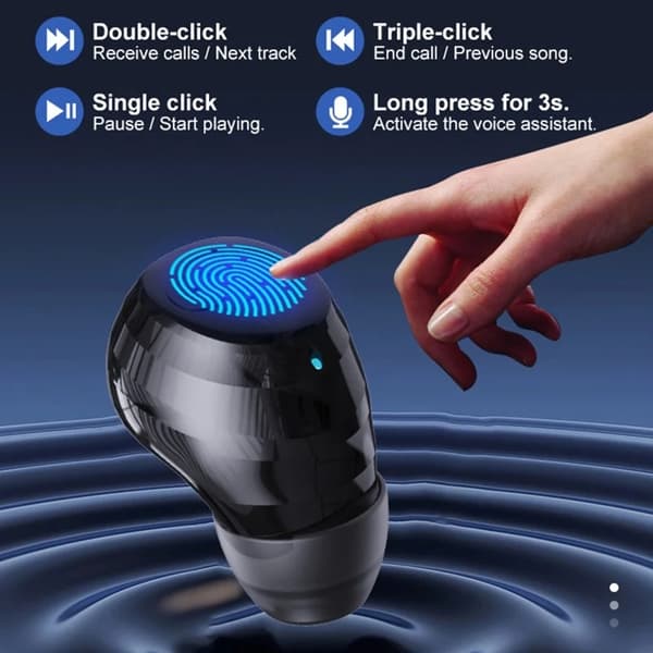 Singel Mini Bluetooth In-Ear Trådlösa Hörlurar Q1 - Svart Svart