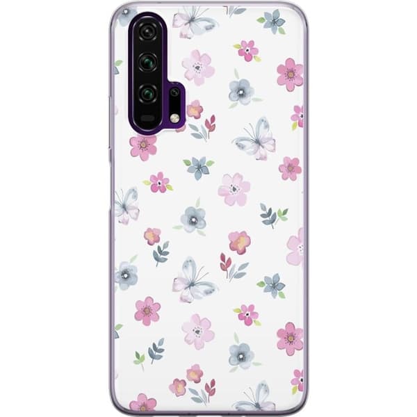 Mobilskal till Honor 20 Pro med Blommor och fjärillar