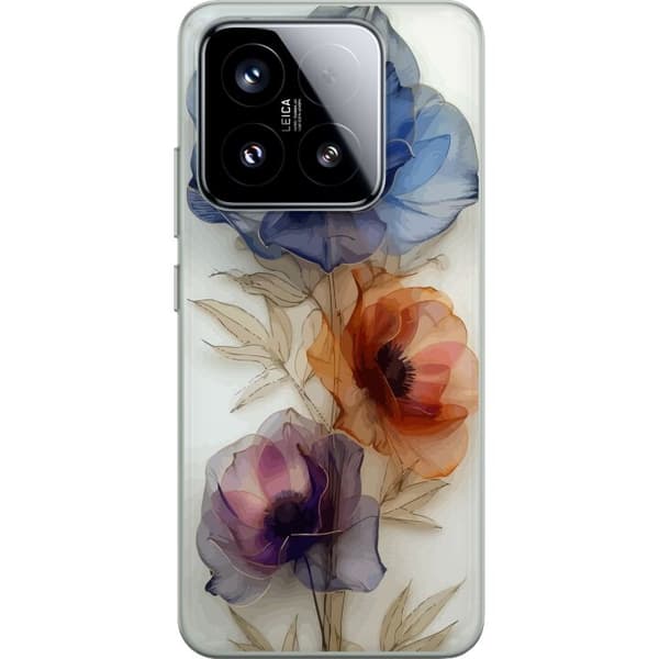 Telefontaske til Xiaomi 15 med silkeblomster