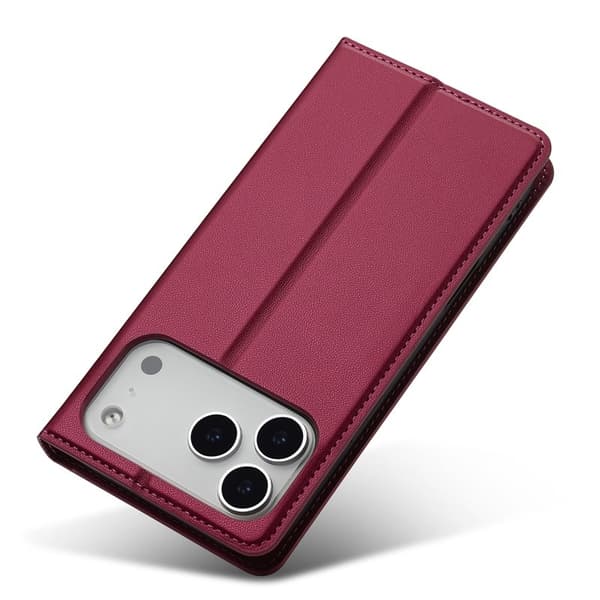 LC.IMEEKE L1 Series iPhone 17 Pro Plånboksfodral Konstläder - Röd Röd