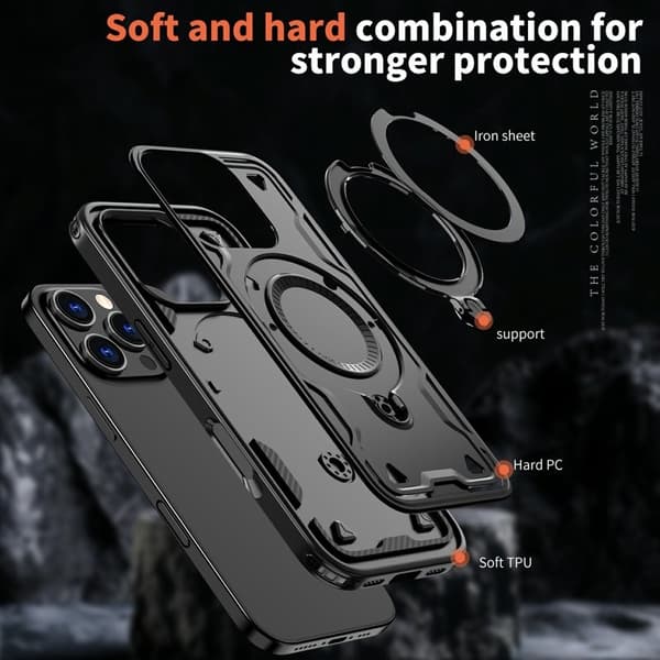 iPhone 16 Pro Max Skal Plast Militärt Skydd - Svart