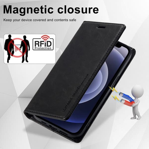 LC.IMEEKE iPhone 11 Plånboksfodral Konstläder - Svart