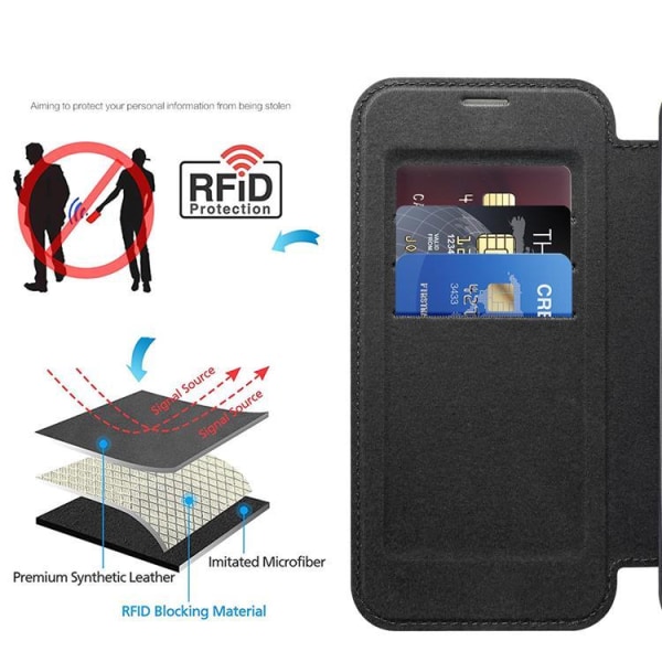 BOOM iPhone 13 Pro Magsafe lompakkokotelo RFID Flip - vaaleanpunainen