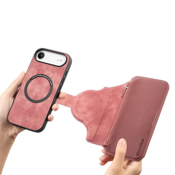 CASENEO MW-02 iPhone Air Plånboksfodral Konstläder - Rosa Rosa