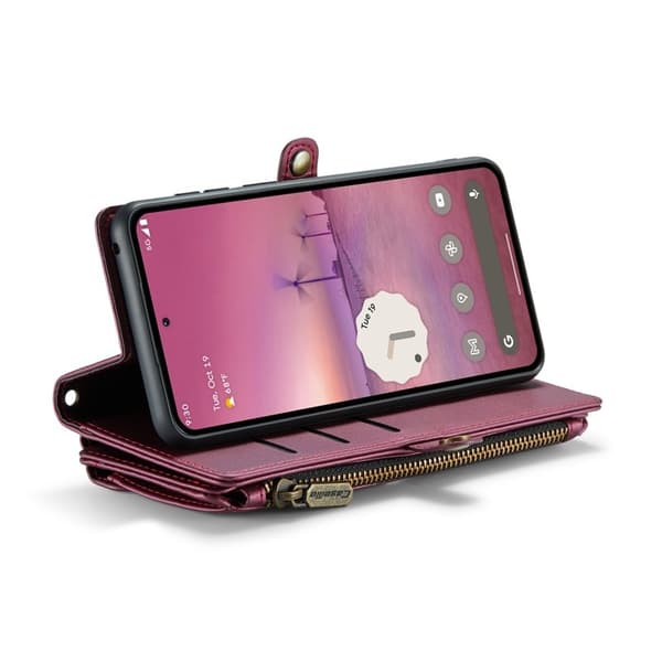 CASEME Plånboksfodral Konstläder för Google Pixel 9 Pro XL - Vinröd