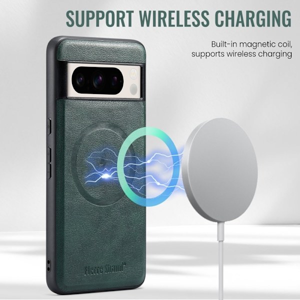 FIERRE SHANN 025 Google Pixel 8 Pro Fodral PU+TPU - Grön