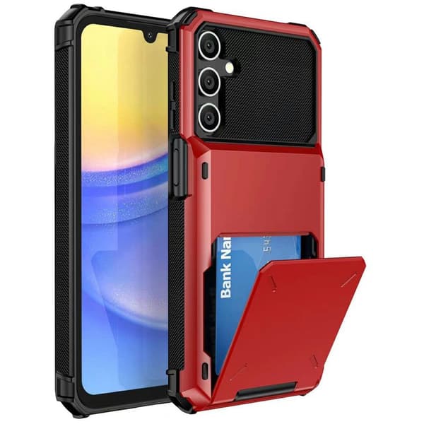 Mobilskal för Samsung Galaxy S26 Plus PC + TPU med kortfack - Röd