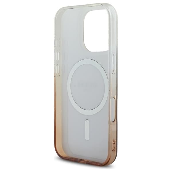 Guess Mobilskal till iPhone 16 Pro 6.3 MagSafe IML Glitter Gradient - Brun