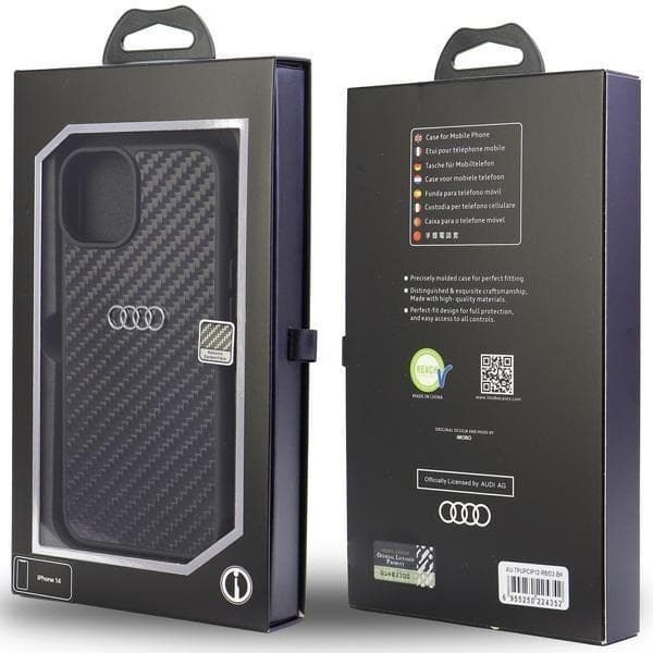 Audi iPhone 12/12 Pro Mobilcover Carbon Fiber - Sort Black