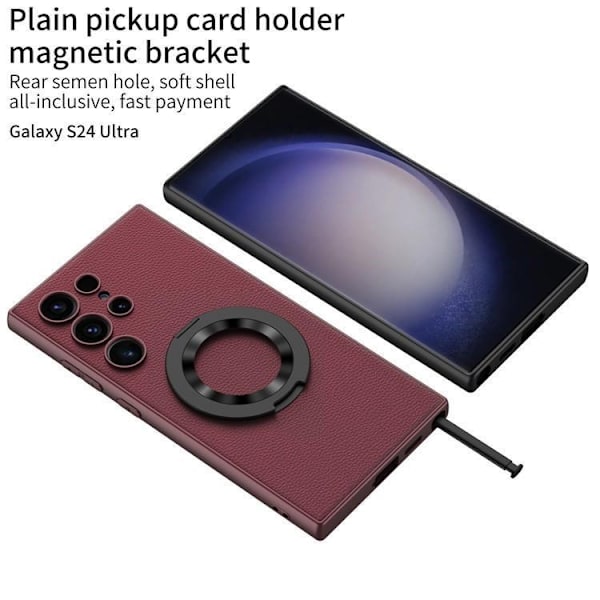 GKK Galaxy S24 Ultra Mobilskal Ringhållare KickStand - Svart Svart
