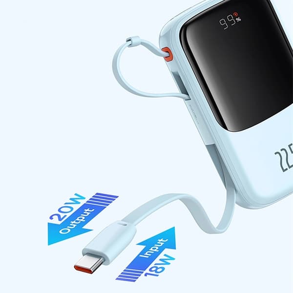 Baseus Powerbank 10000 mAh 22.5W USB-C Qpow Pro Plus - Blå
