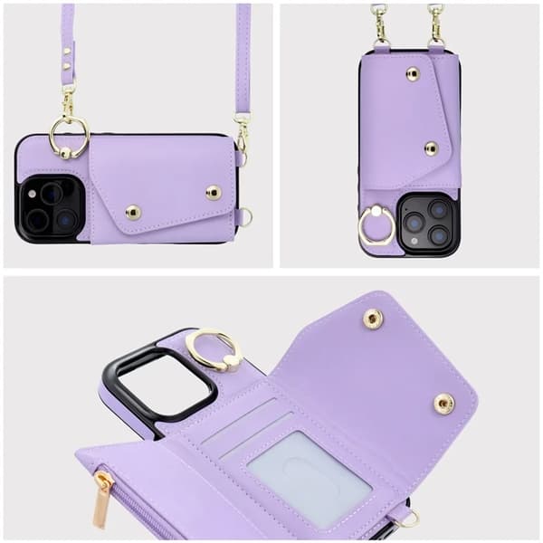 Telefontaske til iPhone 16e Wonder kortholder - Lilla Lila
