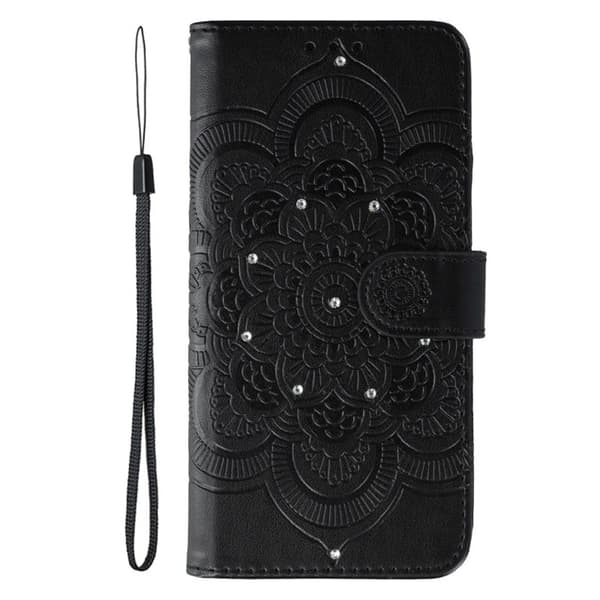 Samsung Galaxy S26 Plus Skal PU Läder Mandala Tryck - Svart