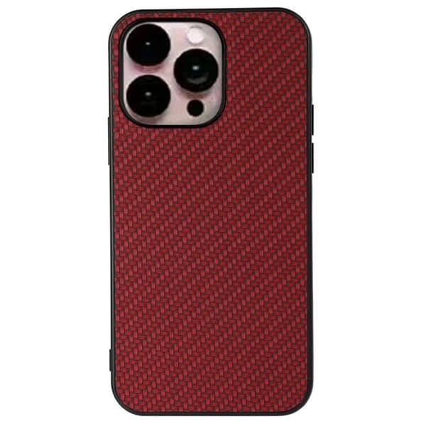 iPhone 14 Pro Skal Carbon Fiber - Röd Röd