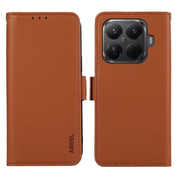 ABEEL Mobilskal till Xiaomi 15T Pro KonstLäder RFID-Skydd - Brun