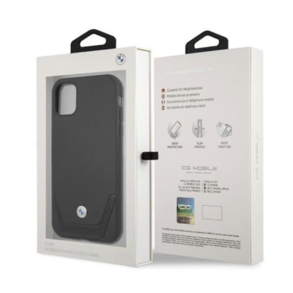 BMW Nahkainen Perforoitu iPhone 11 Kuori - Musta Black