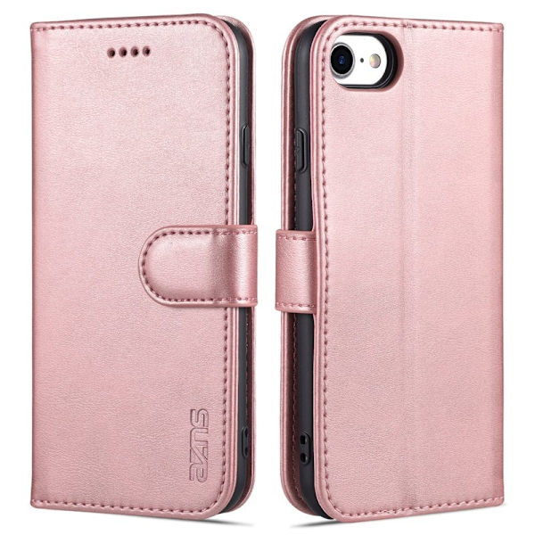 AZNS iPhone 7/8/SE Plånboksfodral Konstläder - Ställ Design - Roséguld