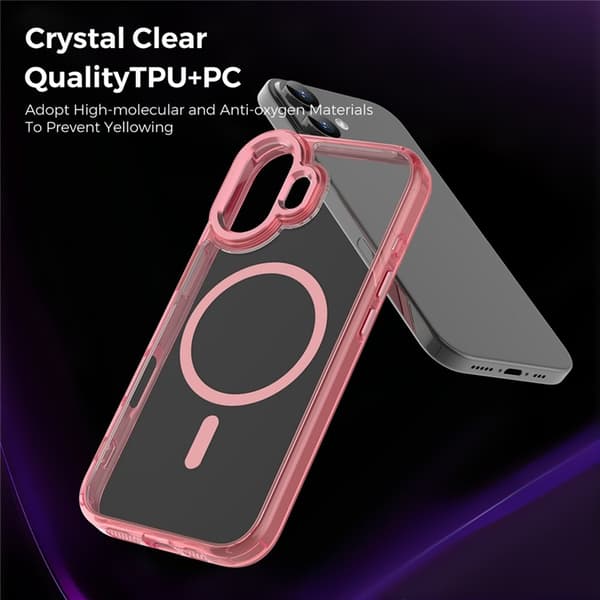 Mobilskal till iPhone 17 MagSafe TPU+PC Transparent - Rosa Rosa