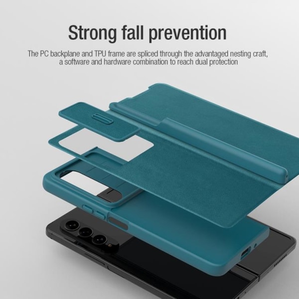 Nillkin Galaxy Z Fold 4 Case Qin Pro - musta