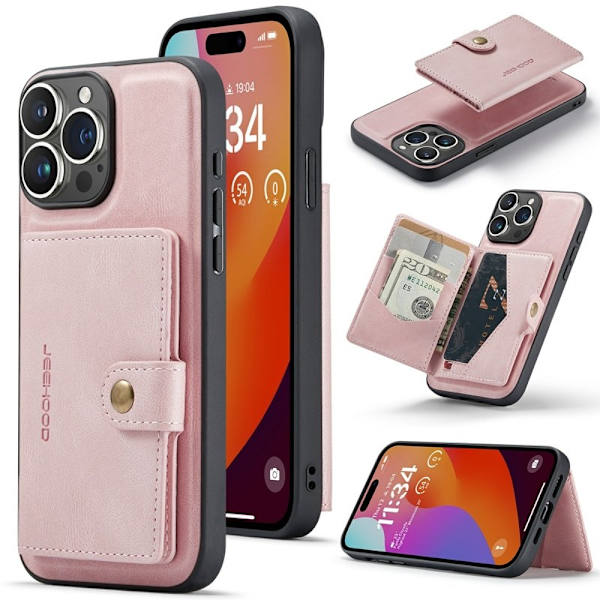 JEEHOOD Mobilskal till iPhone 15 Pro Plast - Rosa