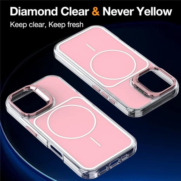Mobilskal till iPhone 16 Plus MagSafe Lens Kickstand med Handrem - Rosa Rosa